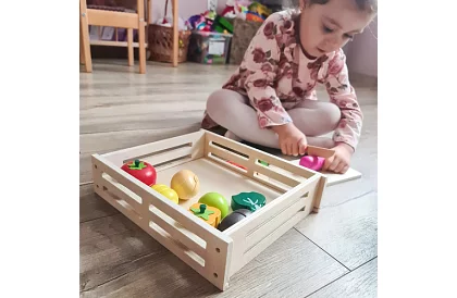 Drewniana zabawka – krojenie warzyw z akcesoriami - 34 części