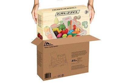 Drewniana zabawka – krojenie warzyw z akcesoriami - 34 części