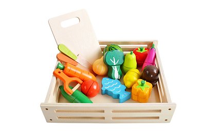 Drewniana zabawka – krojenie warzyw z akcesoriami - 34 części