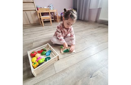 Drewniana zabawka – krojenie warzyw z akcesoriami - 34 części