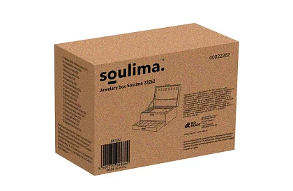 Elegancka zamszowa szkatułka na biżuterię - czarna