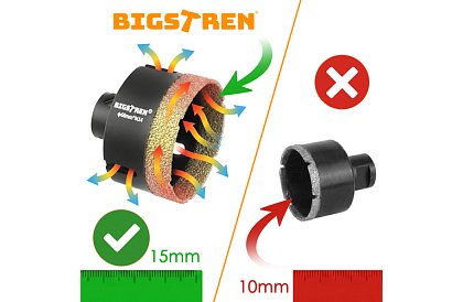 Wiertła diamentowe M14 - 6–68 mm – zestaw 7 sztuk