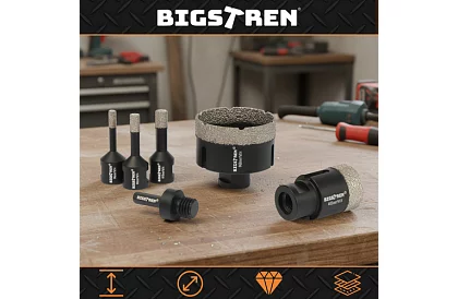 Wiertła diamentowe M14 6–68 mm - zestaw 7 części + adapter