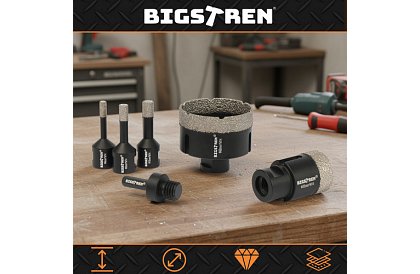 Wiertła diamentowe M14 6–68 mm - zestaw 7 części + adapter