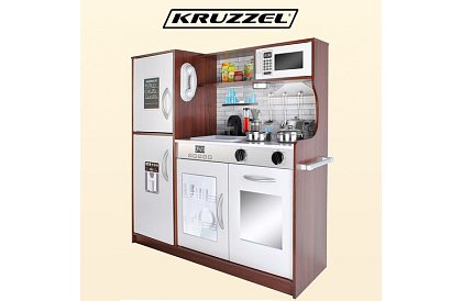 Drewniana kuchnia dziecięca XL z akcesoriami - brązowa