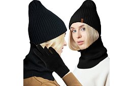 Zimowy zestaw Trizand – czapka + komin + rękawice