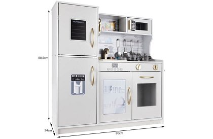 Drewniana kuchnia dziecięca XL z akcesoriami – biała