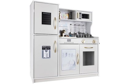 Drewniana kuchnia dziecięca XL z akcesoriami – biała