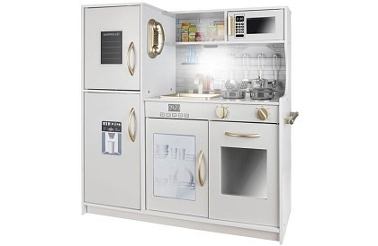 Drewniana kuchnia dziecięca XL z akcesoriami – biała