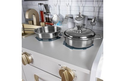 Drewniana kuchnia dziecięca XL z akcesoriami – biała