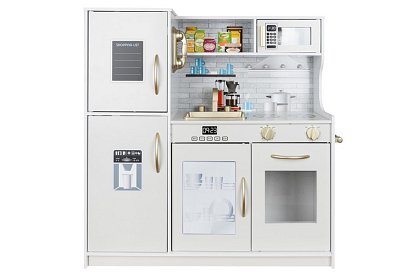 Drewniana kuchnia dziecięca XL z akcesoriami – biała