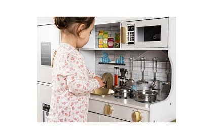 Drewniana kuchnia dziecięca XL z akcesoriami – biała