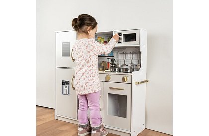 Drewniana kuchnia dziecięca XL z akcesoriami – biała