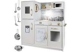 Drewniana kuchnia dziecięca XL z akcesoriami – biała