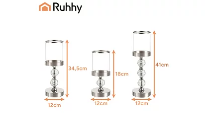 Zestaw 3 świeczników – Glamour