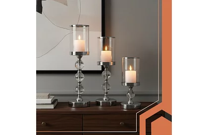 Zestaw 3 świeczników – Glamour