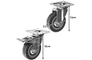 Obrotowe gumowe kółka – zestaw 4 sztuki