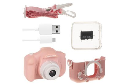 Aparat cyfrowy dla dzieci z kartą 32GB - różowy