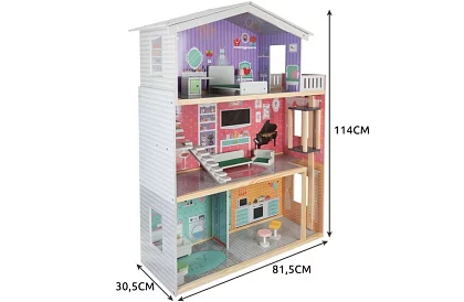 Duży domek dla lalek 114 cm - z windą