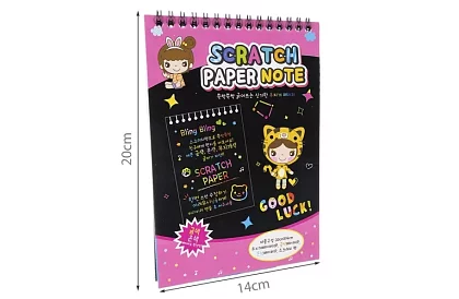 Notatnik do skrobania z drewnianym stylusem - scratch note