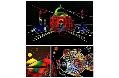 Notatnik do skrobania z drewnianym stylusem - scratch note