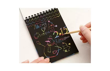 Notatnik do skrobania z drewnianym stylusem - scratch note