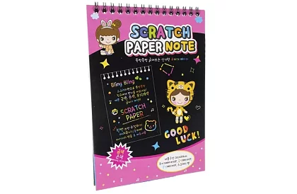 Notatnik do skrobania z drewnianym stylusem - scratch note