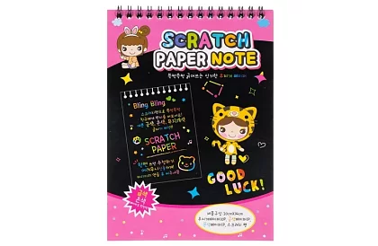 Notatnik do skrobania z drewnianym stylusem - scratch note