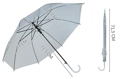 Automatyczny przezroczysty parasol - średnica 93 cm