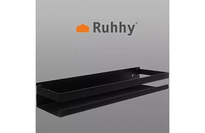 Półka łazienkowa - czarna - 50 cm