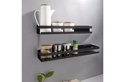 Półka łazienkowa - czarna - 50 cm