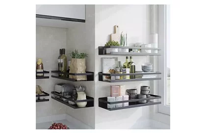 Półka łazienkowa - czarna - 50 cm