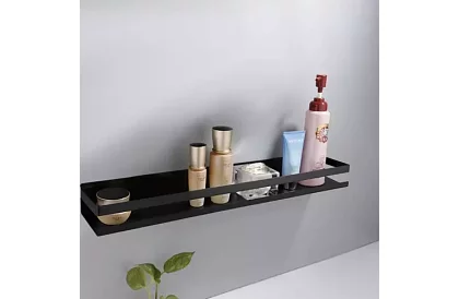 Półka łazienkowa - czarna - 50 cm