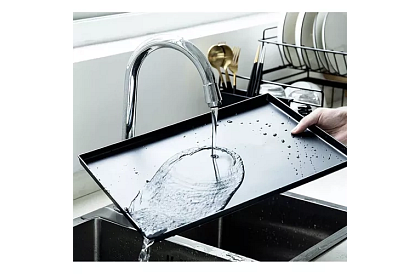 Odkapnik na naczynia - czarny - dwupoziomowy