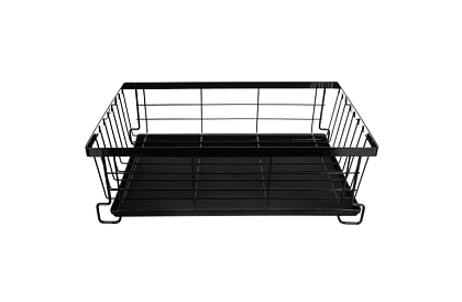 Odkapnik na naczynia - czarny - dwupoziomowy