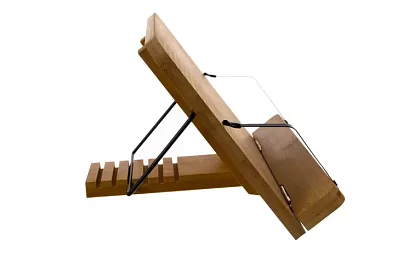 Drewniany stojak na książkę i laptop