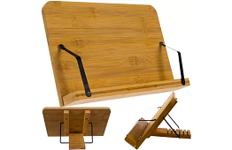 Drewniany stojak na książkę i laptop