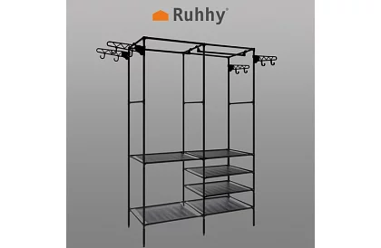 Podwójny wieszak na odzież XXL - 173 x 36 x 108 cm