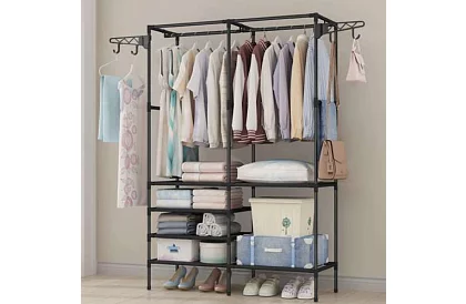 Podwójny wieszak na odzież XXL - 173 x 36 x 108 cm