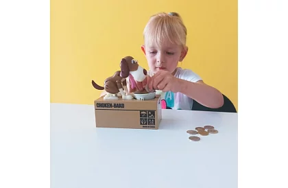 Skarbonka na monety – Głodny pies - brązowy