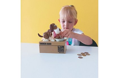 Skarbonka na monety – Głodny pies - brązowy