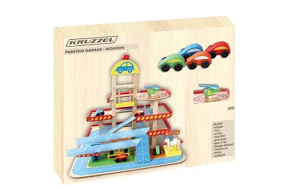 Drewniany parking – garaż dla dzieci