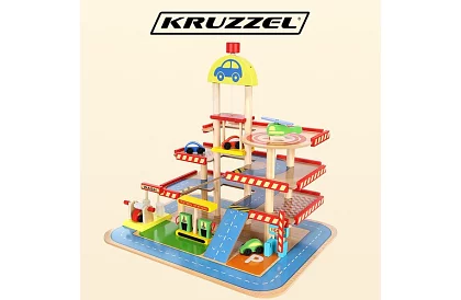 Drewniany parking – garaż dla dzieci