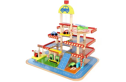 Drewniany parking – garaż dla dzieci