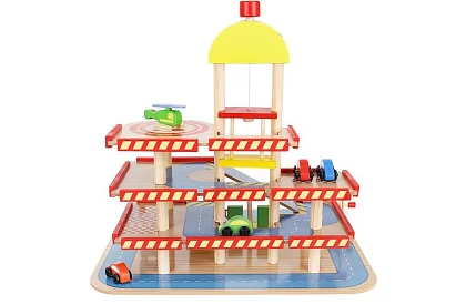 Drewniany parking – garaż dla dzieci