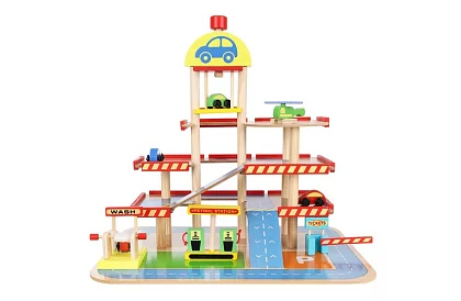 Drewniany parking – garaż dla dzieci