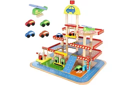 Drewniany parking – garaż dla dzieci