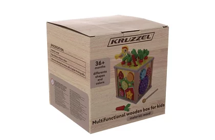 Drewniana kostka sensoryczna i edukacyjna