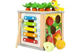 Drewniana kostka sensoryczna i edukacyjna