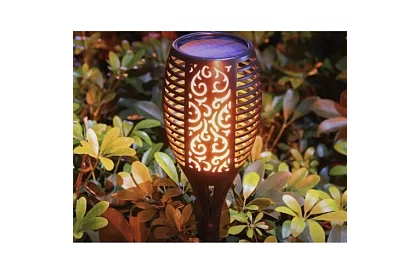 Zewnętrzne latarnie – Słoneczne pochodnie z efektem migoczącego ognia - 4 sztuki